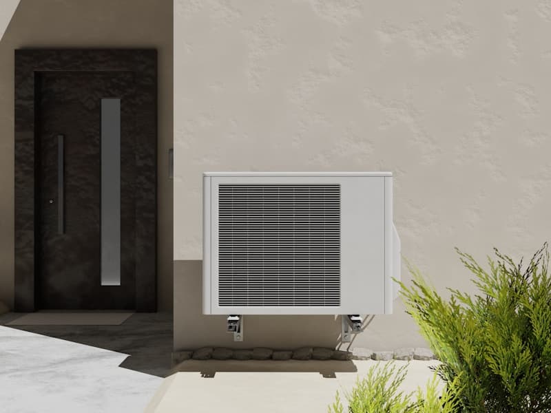 Klimaanlage — Außengerät an einem Gebäude